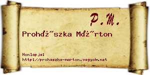 Prohászka Márton névjegykártya
