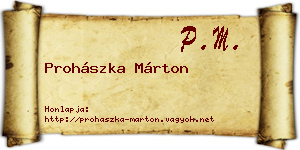 Prohászka Márton névjegykártya