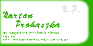 marton prohaszka business card