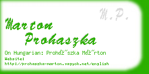 marton prohaszka business card
